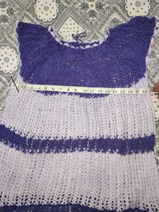 Crochet Top - Purple &amp; White