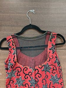 Red Designer Kurta Set