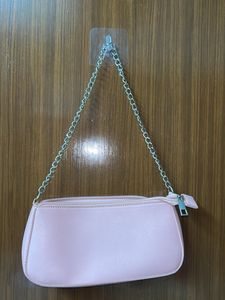 miniso  Pink Shoulder Bag with Chain