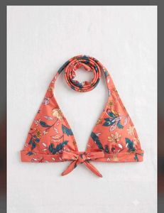 Floral Halter Neck Bikini Top