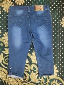 Blue Denim Capri 3/4