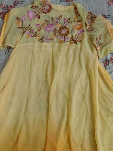 beautiful hand embroidered frock suit