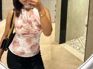 Satin Floral Halter Neck Top