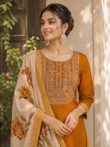 Elegant Mustard Kurta Set with Dupatta