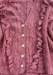Cute Ruffle Knit Cardigan korean