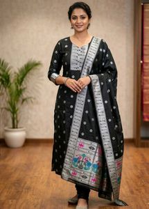 Elegant Black & Silver Kurta Set