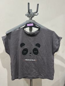Cute Panda Graphic T-Shirt