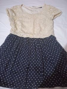 Chic Lace &amp; Polka Dot Dress