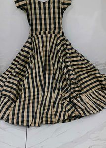 Elegant Checked Maxi Gown