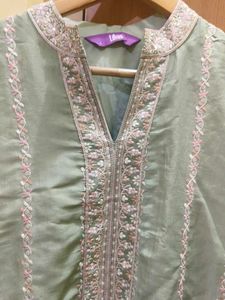 Beautifully Embroidered Green Kurta Pant dupatta s