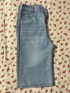 Light Wash Wide Leg Denim Culottes
