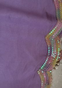 Lavender Saree Yellow Floral Blouse