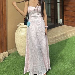 Pink Textured Maxi Dress