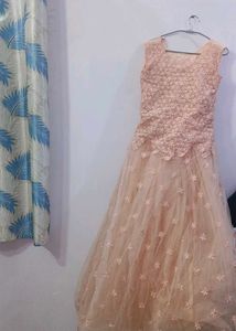 NEW Elegant Peach Lace Embellished gown