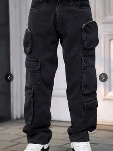 Men's Black Cargo Jeans
