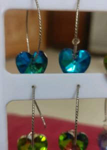 Crystal Dangling Earrings Set Of 2