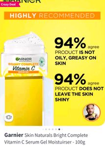 Garnier Brightening Moisturiser, Serum Gel, Infuse