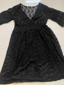Elegant Black Lace Midi Dress