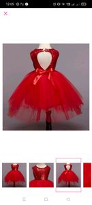 Girls red colour tutu dress for birthday party