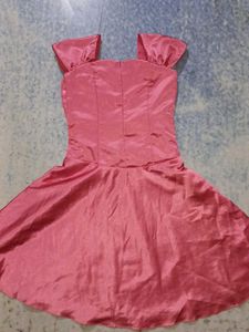 Pink Satin Party Dress