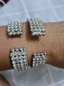 Fancy Sparkling Rhinestone Bracelets (Set of 2)