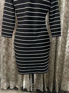 Chic Black &amp; White Striped Dress