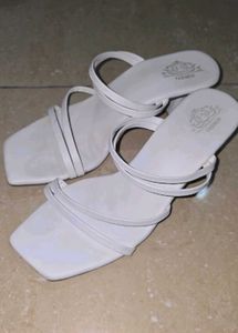 White Strappy Flats
