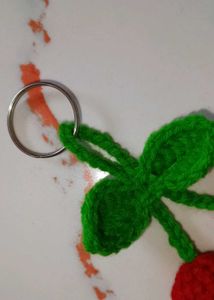 Crocheted Cherry keychain 🍒