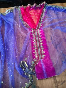 Stunning handwork Net lehanga Saree