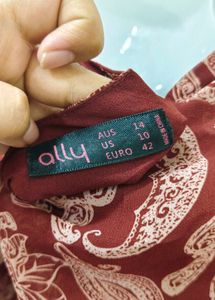Maroon Paisley Print Dress