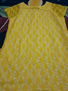 Bright Yellow Lace Kurta