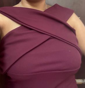 Stylish Maroon One-Shoulder Top