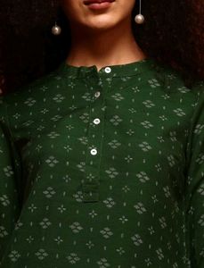 Fusion Green Printed Kurta