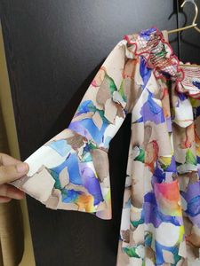 Boho Off-Shoulder Smocked Blouse