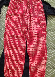 Classic Black Kurti with Red Accent