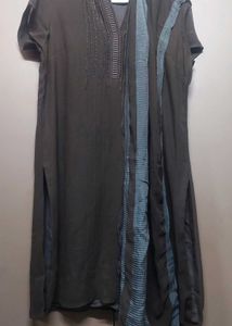 Beautiful Coffee Brown chiffon top+dupatta