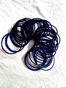 Blue Glass Bangles - Set of Many!