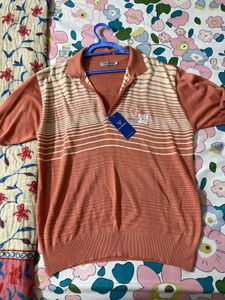 Striped Collared tshirt mens