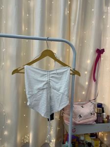 White Ruched Crop Top
