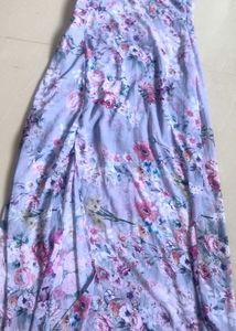 Floral Print Strapless Maxi Dress