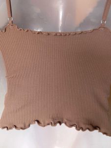 Ribbed Lettuce Trim Crop Tank