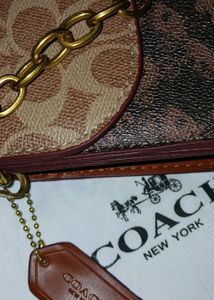 Coach Signature Monogram Crossbody Bag with dust c