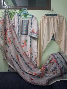 Floral Print Kurta Set with Dupatta