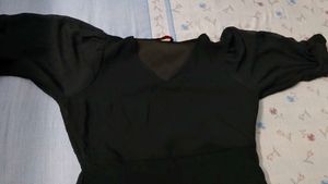 Elegant Black Dress with side chain