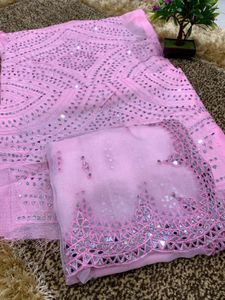 organza party wear trendy saree..only cash