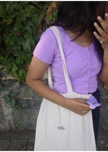 Cute Lavender Cropped Cardigan