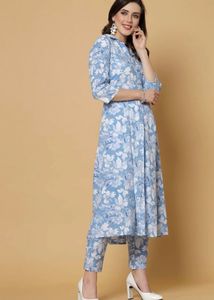 Beautiful Blue Floral Kurta Set