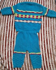 Cozy Blue Knit Sweater &amp; Pants Set