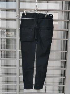 Black High-Waisted Button-Up Pants