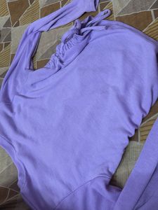 Lilac Ruched Long Sleeve Top